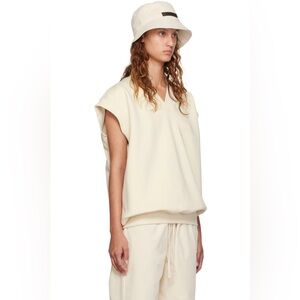 Essentials Women’s V-Neck Cream Sweater Vest